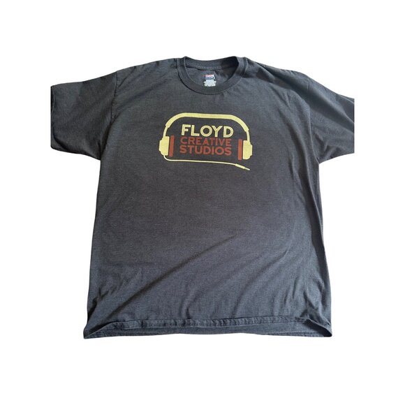 Hanes Beefy-T Floyd Creative Studios Graphic Tee 2XL Charcoal Gray Cotton Blend - Picture 3 of 6